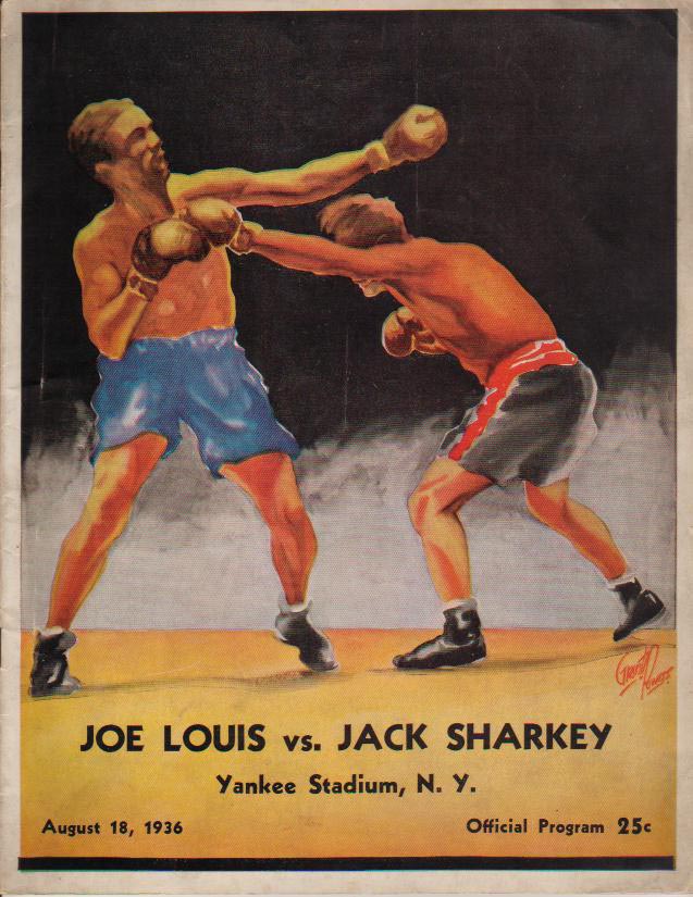 ...heavyweight hopeful Joe Louis. contest August 18, 1936. knockout loss to...